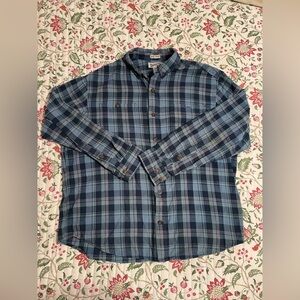 Duluth Trading Co Blue Plaid Men's Shirt